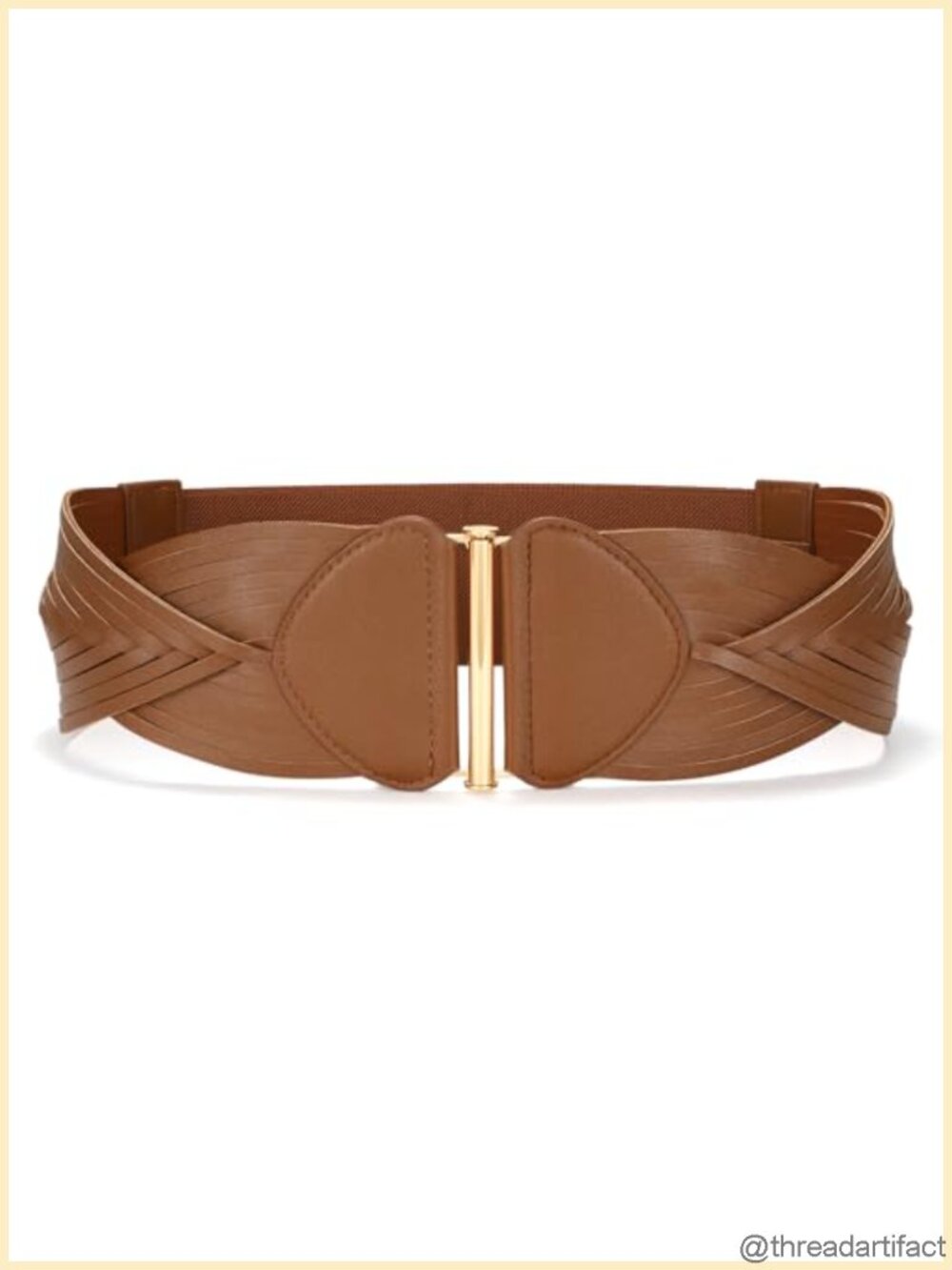 Wide Elastic Cinch Belt Faux Leather Stretch Waistband for Dresses